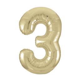 Bledo-zlatý fóliový balón Super Shape číslo 3, 34 inch