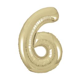 Bledo-zlatý fóliový balón Super Shape číslo 6, 34 inch