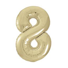 Bledo-zlatý fóliový balón Super Shape číslo 8, 34 inch