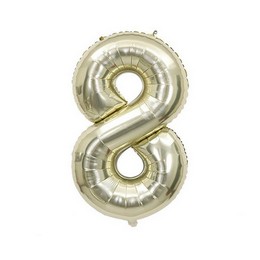 34 inch White Gold  Shape fóliový balón číslo 8