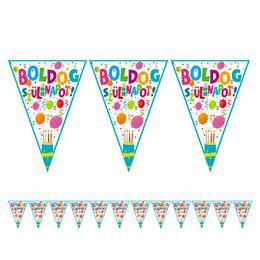 Vlajková girlanda Jamboree s maďarským nápisom Boldog szülinapot, 5 m