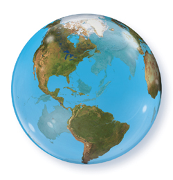 22 inch Planet Earth Bubble balón