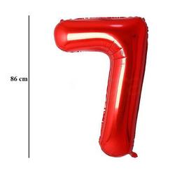 Červený fóliový balón číslo 7, 86 cm
