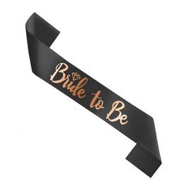 Čierna šerpa s rosegold nápisom Bride to Be na dámsku rozlúčku so slobodou 