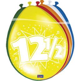 Gumené farebné narodeninové balóny s číslom 12,5 - 30 cm, 8 ks