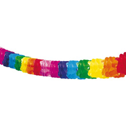 Honolulu farebná papierová girlanda - 6 m