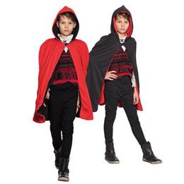 Detský plášť obojstranný - upírsky čierno/červený