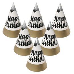 Elegantné balónikovéHappy Birthda párty klobúčiky, 6 ks