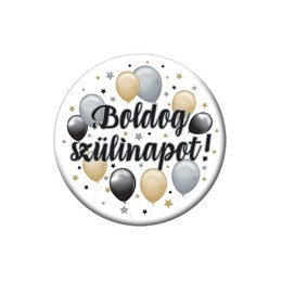 Elegantný balónikový odznak s maďarským nápisom - Boldog Szülinapot!