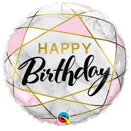 Marble Rectangles - elegantný narodeninový  fóliový balón, 46 cm