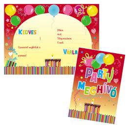 Farebné pozvánky na party s obálkami - 8 ks