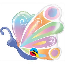 Fóliový balón na paličke farebný motýľ, 36 cm