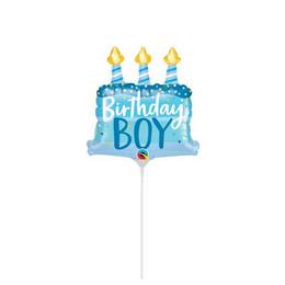 14 inch Birthday Boy Cake and Candles fóliový narodeninový balón torta 