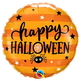 Fóliový balón Pavúci a hviezdy Happy Halloween 46cm