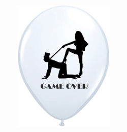 11 inch balón s nápisom Game Over white (6 ks/bal)