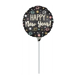 Happy New Year Confetti Mini Shape Fóliový balón na Silvestra 23cm