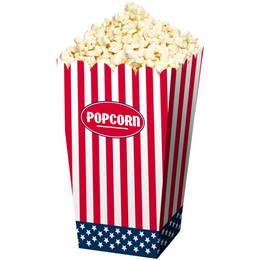 Krabičky na popcorn s motívom americkej zástavy, 4 ks