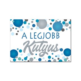 Magnetka s nápisom:A Legjobb Kutyus! Kék Konfettis Hűtőmágnes