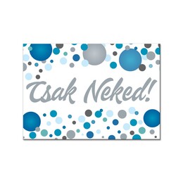 Magnetka s nápisom:Csak Neked! Kék Pasztell Konfettis Hűtőmágnes