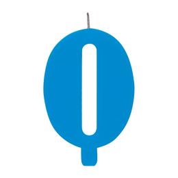 Modrá narodeninová prskavka na tortu s držiakom a s číslom 0