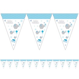 Modrá sloníková vlajková párty girlanda- 5 m