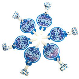 Modré party frkačky s maďarským nápisom Boldog Szülinapot - 6 ks