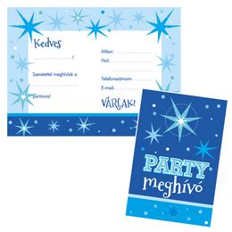 Modré party pozvánky a obálky - 8 ks