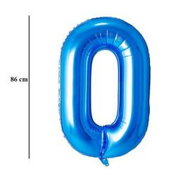 Modrý fóliový balón číslo 0, 86 cm