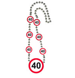 Narodeninová party - náhrdelník so vzorom obmedzovača rýchlosti s číslom 40