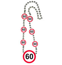 Narodeninová party - náhrdelník so vzorom obmedzovača rýchlosti s číslom 60