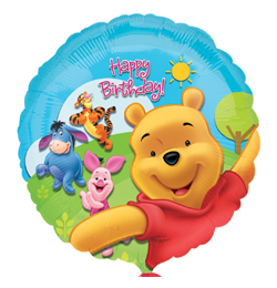 18 inch  Pooh a Friends Sunny Birthday - Macko Pu narodeninový fóliový balón