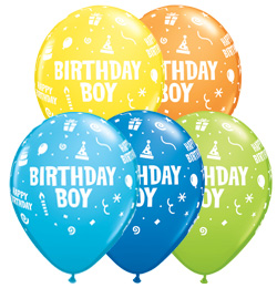 11 inch Birthday Boy Asst. narodeninový balón (6 ks/bal)