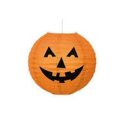 Okrúhly halloweensky lampión s motívom tekvice - 25 cm