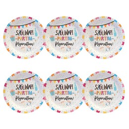 Papierové taniere s nápisom Szülinapi Partim Folyamatban! 6ks