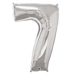 34 inch Number 7 Silver - strieborný fóliový balón číslo 7