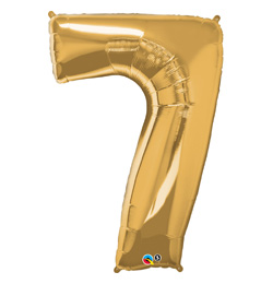 34 inch Number 7 Gold - zlatý fóliový balón číslo 7