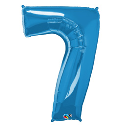34 inch Number 7 Sapphire Blue - zafírovo modrý fóliový balón číslo 7