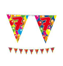 Narodeninová vlajková girlanda s číslom 7 - 10 m