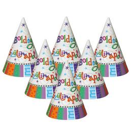 Party klobúky Radiant s maďarským nápisom Boldog Szülinapot - 6 ks