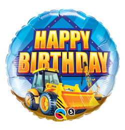 18 inch Birthday Construction Zone - Happy Birthday a traktor narodeninový fóliový balón