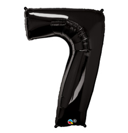 34 inch Number 7 Onyx Black - čierny (onyx) fóliový balón číslo 7