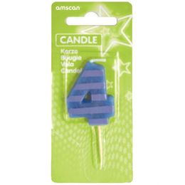 Narodeninová party sviečka číslo 4 - Pásikovo-bodkovaná kolekcia