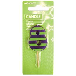 Narodeninová party sviečka číslo 8 - Pásikovo-bodkovaná kolekcia