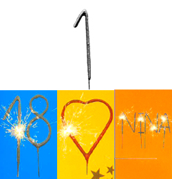 Strieborná prskavka v tvare čísla - 1