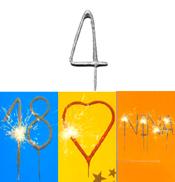 Strieborná prskavka v tvare čísla - 4