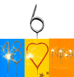 Strieborná prskavka v tvare čísla - 6