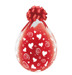 18 inch Swirling Hearts-A-Round balón na plnenie so srdiečkami (25 ks/bal)