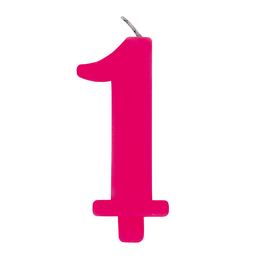 Ružová narodeninová prskavka na tortu s držiakom a s číslom 1