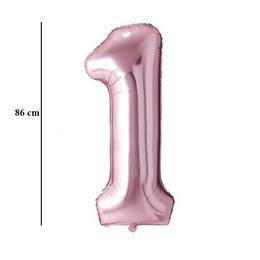Ružovo-zlatý fóliový balón číslo 1, 86 cm