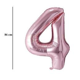 Ružovo-zlatý fóliový balón číslo 4, 86 cm